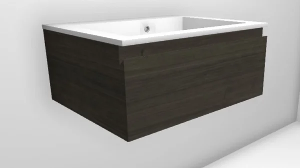 Faeber Mode 600m Slim 1 Drawer Basin Vanity Unit Shadow Teak DW467