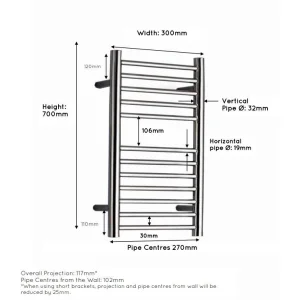 Jis Ouse 300 700 X 300mm Radiator For Central Heating Polished Stainless Steel detail view - Image 3