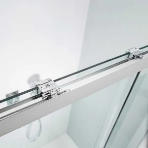 Crosswater Design 8 Soft Close Sliding 8mm Shower Door 1400mm Silver detail view - Image 5