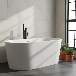 Ava Purity Floor Mounted Bath Shower Mixer - Brushed Black detail view - Image 4