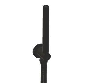 Ava Hand Shower Integrated Round Wall Outlet, Hose & Hand Shower - Brushed Black detail view - Image 3