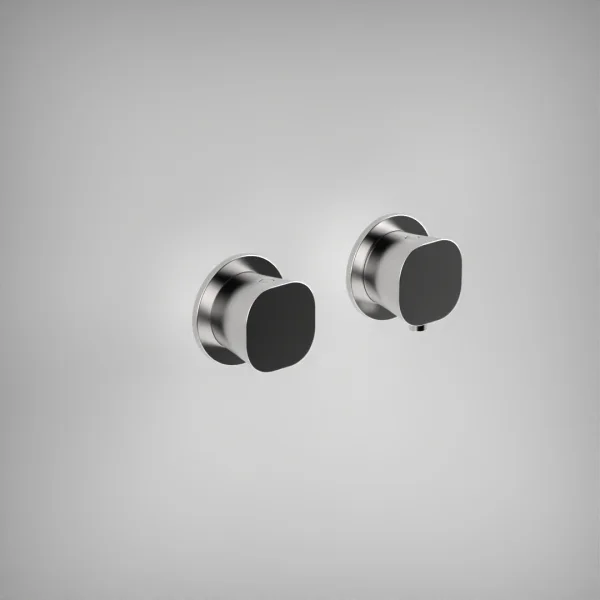 Ava Purity 1 Way 2 Handle Thermostatic Valve W/ Flanges - Polished Stainless Steel