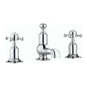 Crosswater Belgravia Crosshead 3 Tap Hole Basin Mixer Chrome