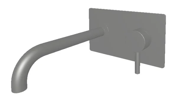 Ava Trend 2 Hole Wall Mounted Bath Mixer W/ Backplate - Polished Stainless Steel