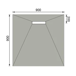 Abacus Elements Level Access Kit Linear 300 Drain 9x9 End inc. install kit technical drawing - Image 2