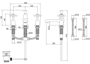 Burlingtonclaremont 3h Thermostatic Bas detail view - Image 2