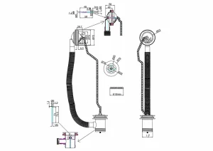 Burlingtonbath Overflow, Plug & Chain technical drawing - Image 2