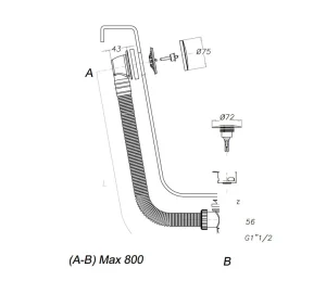 Crosswater Bath Click Clack Waste Brushed Brass detail view - Image 3
