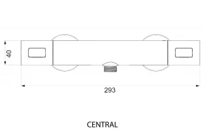 Crosswater Exposed Thermostatic Shower Mixer Chrome technical drawing - Image 2