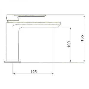 Crosswater Pier Basin Monobloc No Waste Deck Mounted Chrome White technical drawing - Image 2
