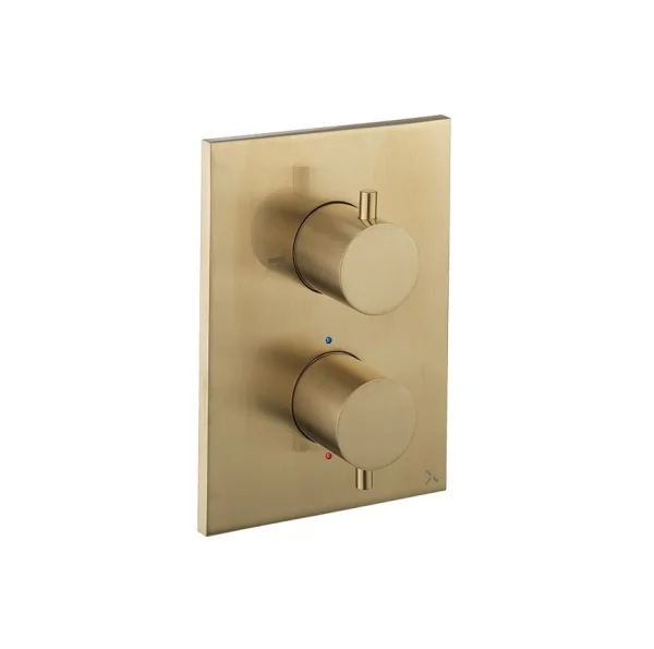 Crosswater Crossbox Mpro 3 Outlet Trim & Levers Brushed Brass