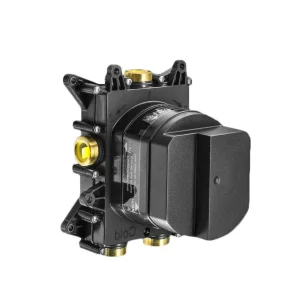 Crosswater Crossbox Mpro 3 Outlet Trim & Levers Matt Black detail view - Image 4