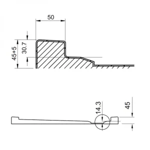 Crosswater Square Shower Tray 800 45mm detail view - Image 3