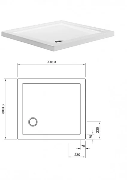 Crosswater Rectangular 35mm Acrylic Shower Tray 760 x 900mm