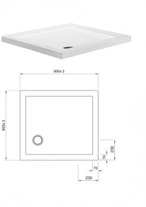 Crosswater Rectangular 35mm Acrylic Shower Tray 760 x 900mm