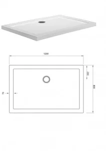 Crosswater Rectangular Shower Tray 800x1200 detail view - Image 2