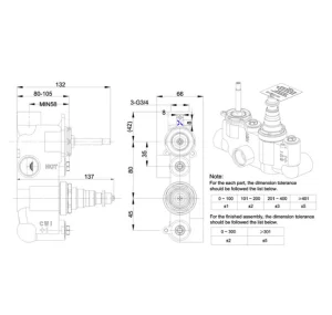 Crosswater Single Outlet Valve Body No Collars detail view - Image 3
