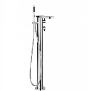 Crosswater Wisp Thermo Bath Shower Mixer Floor Standing With Kit Chrome detail view - Image 2