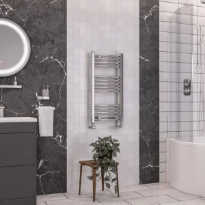 Eastbrook Wendover Curved Multirail 800 X 400 Chrome detail view - Image 4