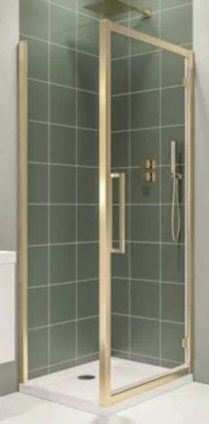 Eastbrook Corniche 8mm Framed Hinged Door 2000x800 Brushed Brass