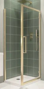 Eastbrook Corniche 8mm Framed Hinged Door 2000x800 Brushed Brass
