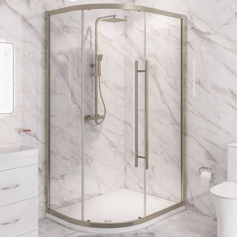 Eastbrook Vantage 2000 Easy Clean Offset Quadrant 1000x800mm Brushed Brass