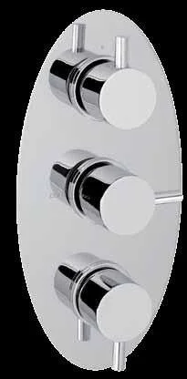 Eastbrook Oval Triple Plate Round Rings Chrome