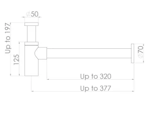 Saneux Cos Round Bottle Trap - Brushed Nickel technical drawing - Image 2