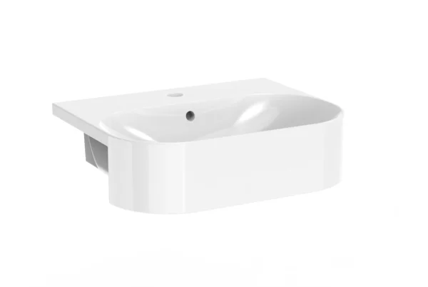 Saneux Sienna 50x40cm Round Semi-recessed Washbasin 1th