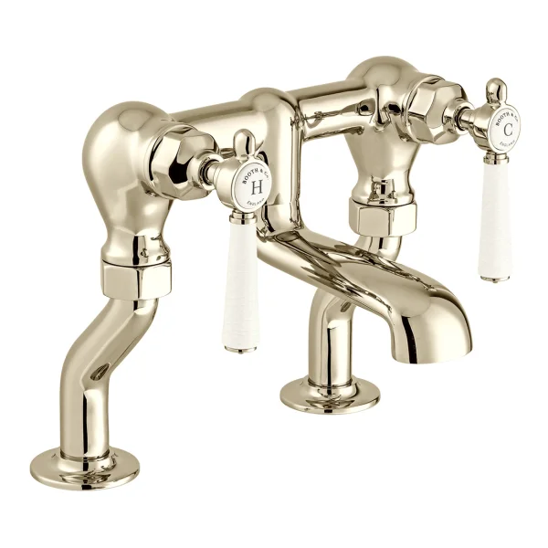 Booth & Co. Bath Filler Nickel & Crackled White