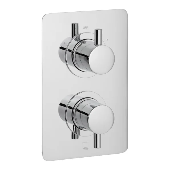 Vado Dx Celsius 1 Outlet 2 Handle Concealed Thermostatic Valve Soft Square Backplate Chrome