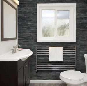 Vogue Pearl Towel Radiator Dual Energy - Polished Stainless Steel 600X750 detail view - Image 4