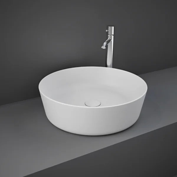 Rak Feeling 42cm Round Counter Top Wash Basin In Matt White