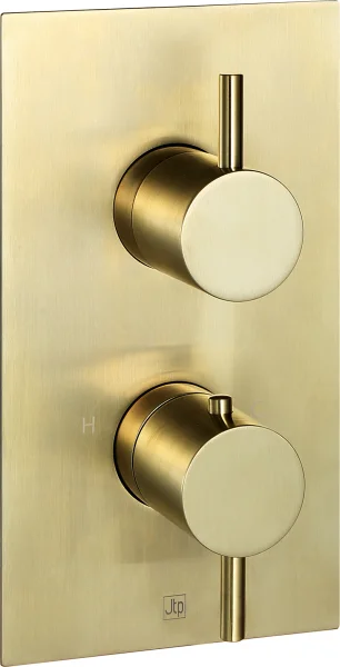 Just Taps Vos Thermostatic Concealed 1 Outlet Shower Valve Brushed Brass