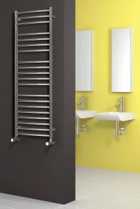 Reina Eos 600 X 1500 Curved Stainless Steel Towel Rail detail view - Image 3