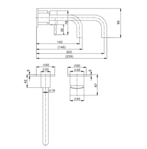 Crosswater Mpro Basin 2 Hole Set Wall Mounted Brushed Brass detail view - Image 5