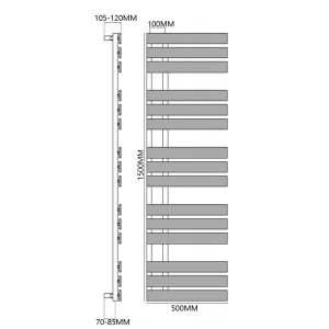 Reina Sesia 500 X 1500 Chrome Designer Radiator technical drawing - Image 3